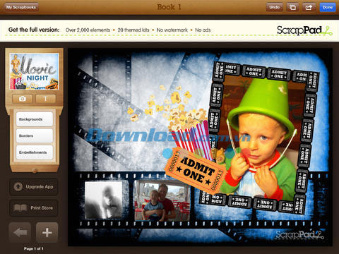 ScrapPad Movie Night Collage for iPad