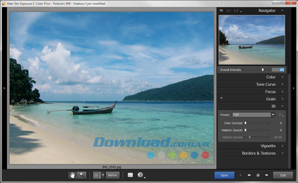 Giao diện chính Exposure