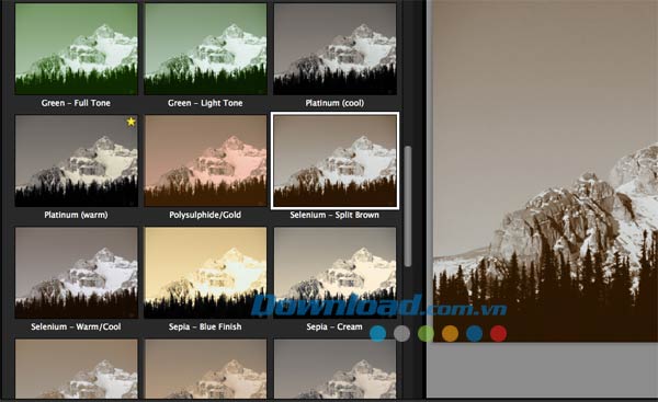 Hỗ trợ nhiều hiệu ứng Exposure