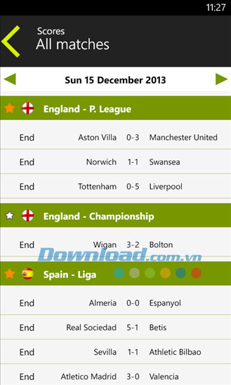 Live Football for Windows Phone