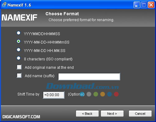 Giao diện chính Namexif