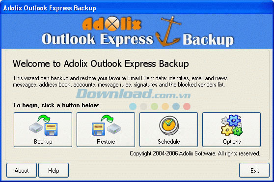 Adolix Outlook Express Backup