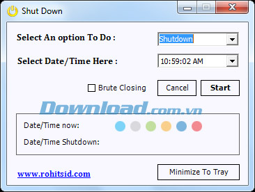 Giao diện chính RohitSid Shut down