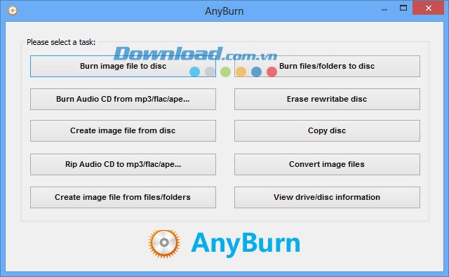 AnyBurn trên Windows