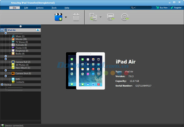Di chuyển dữ liệu từ PC sang iPad Amazing iPad Transfer