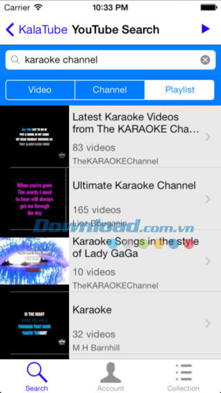 Tìm kiếm video YouTube