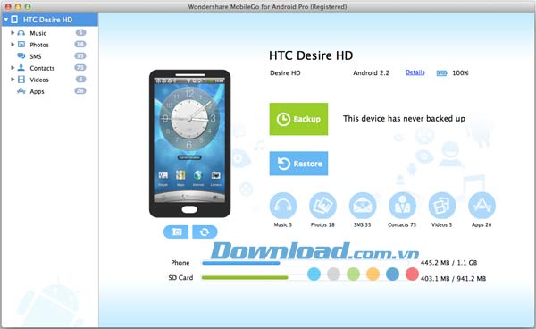 Wondershare MobileGo for Android Pro for Mac