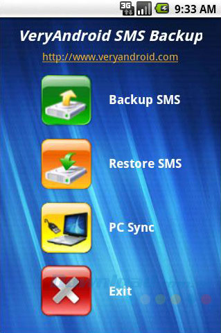 Sao lưu tin nhắn SMS trong Android trên PC VeryAndroid SMS Backup