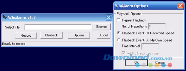 Giao diện chương trình WinMacro