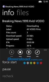 BitTorrent Remote for Windows Phone