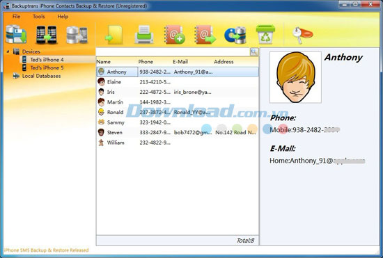 Backuptrans iPhone Contacts Backup & Restore