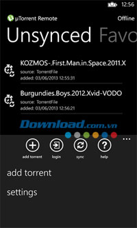 µTorrent (uTorrent) Remote for Windows Phone