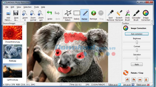 Loại bỏ chi tiết thừa khỏi ảnh SoftOrbits Photo Retoucher