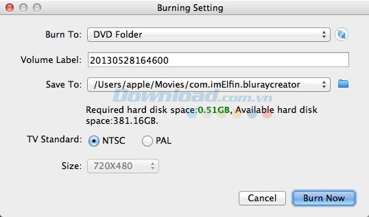 Thiết lập tác vụ ghi đĩa Blu-ray/DVD