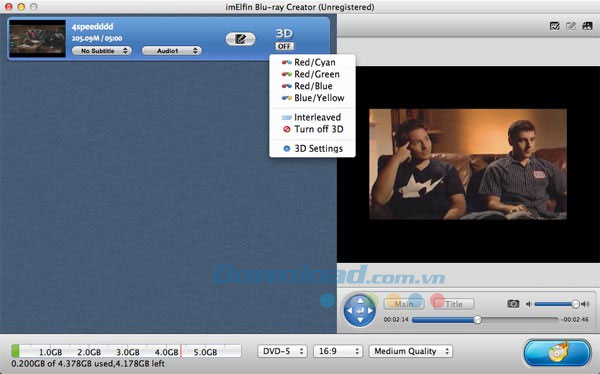 Chuyển đổi video 2D sang Blu-ray 3D