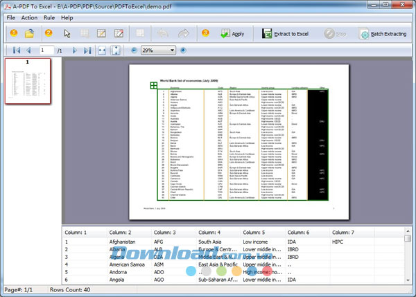 A-PDF To Excel