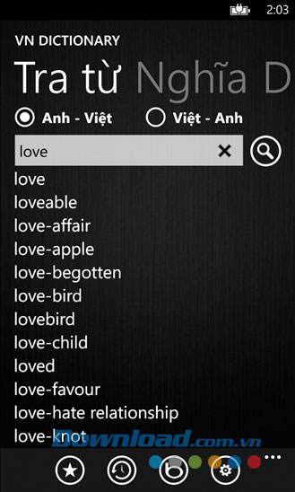 VN Dictionary cho Windows Phone