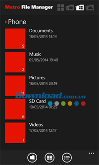 Metro File Manager cho Windows Phone