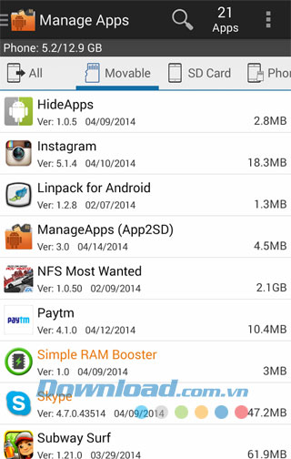 Move Appscho Android
