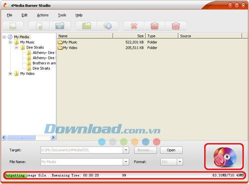 Bắt đầu tạo bản sao ISO 4Media Burner Studio
