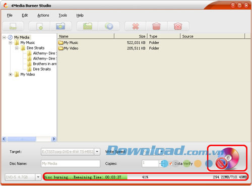 Bắt đầu ghi 4Media Burner Studio