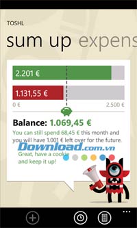 Toshl Finance cho Windows Phone