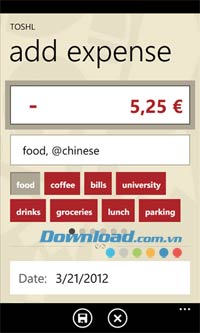 Toshl Finance cho Windows Phone