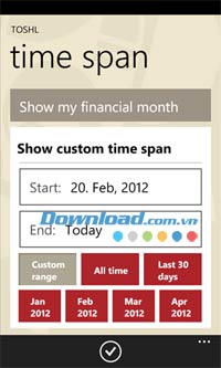 Toshl Finance cho Windows Phone