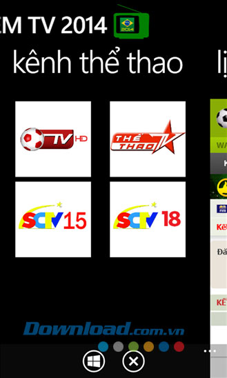 Xem TV 2014 cho Windows Phone