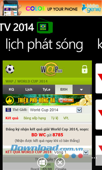 Xem TV 2014 cho Windows Phone