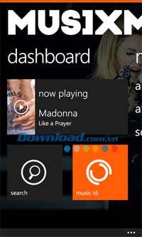musiXmatch lyrics player cho Windows Phone