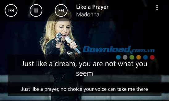 musiXmatch lyrics player cho Windows Phone