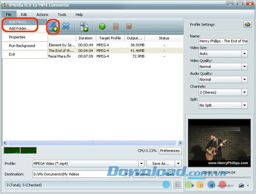4Media FLV to MP4 Converter