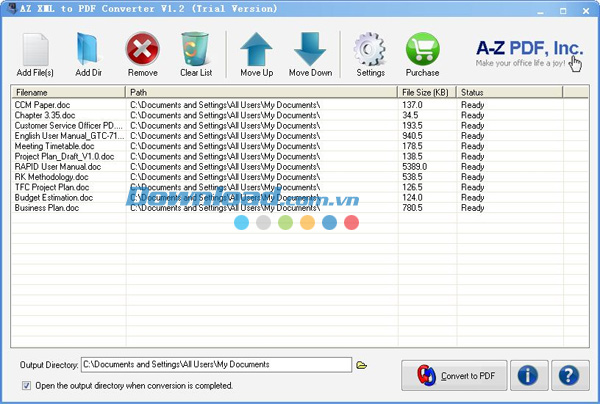 AZ XML to PDF Converter