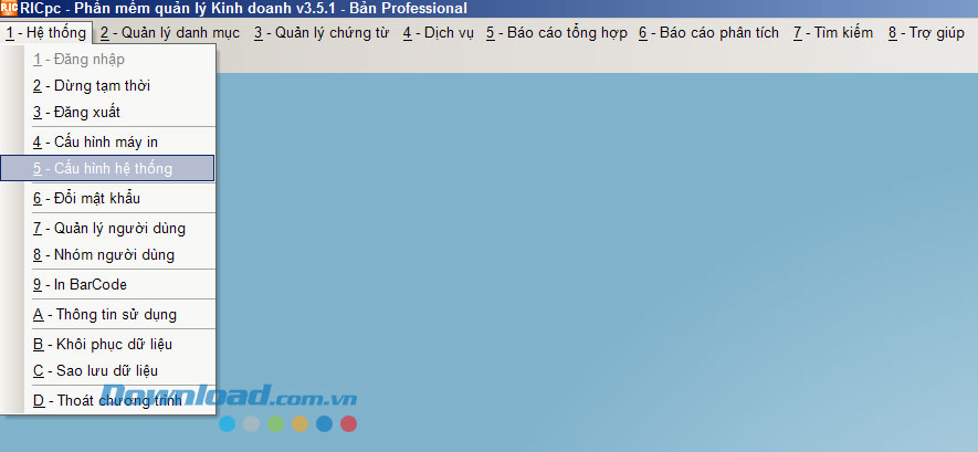 Thiết lập trong RICpc