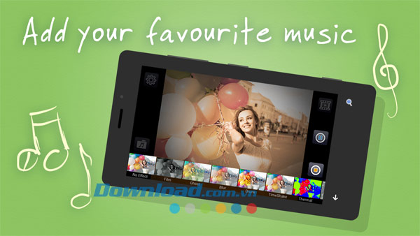 Sử dụng nhiều hiệu ứng, bộ lọc khác nhau VideoFX cho Android