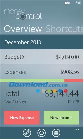 MoneyControl cho Windows Phone