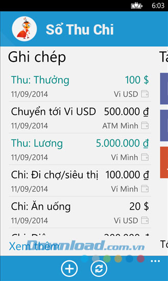 Sổ Thu Chi for Android