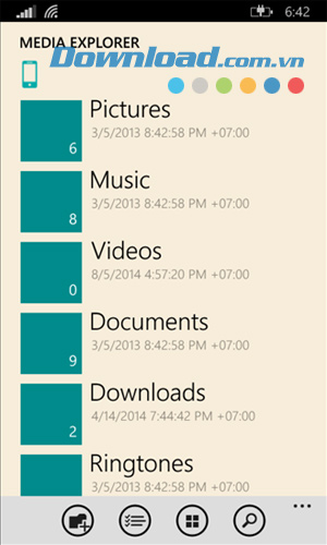 Media Explorer cho Windows Phone