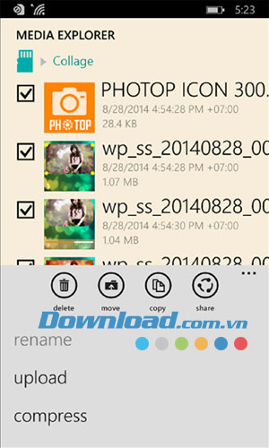 Media Explorer cho Windows Phone