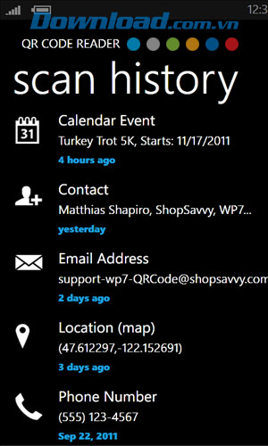 QR Code Reader cho Windows Phone