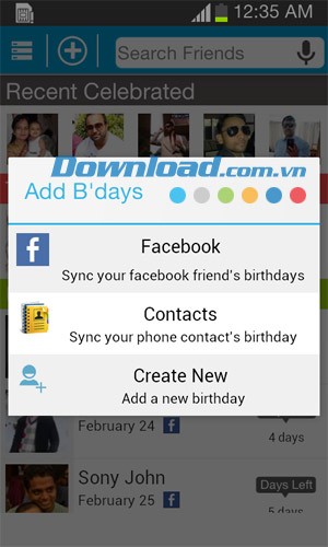 Thông báo về sinh nhật bạn bè, người thân To Do Reminder cho Android