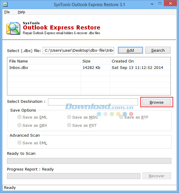 SysTools Outlook Express Restore