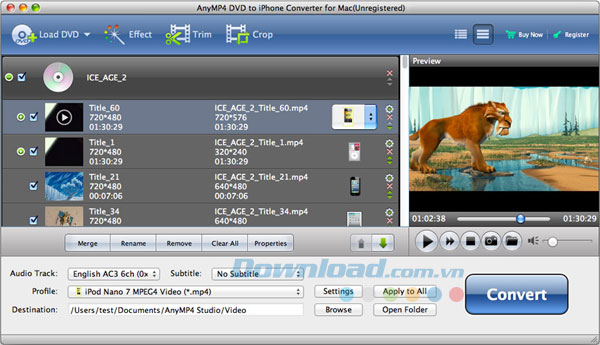 AnyMP4 DVD to iPhone Converter cho Mac