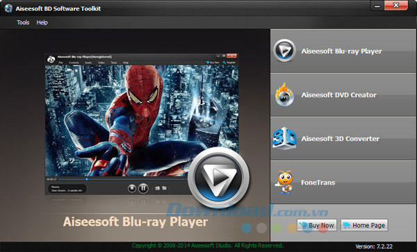 Phát đĩa Blu-ray,tạo đĩa DVD Aiseesoft BD Software Toolkit