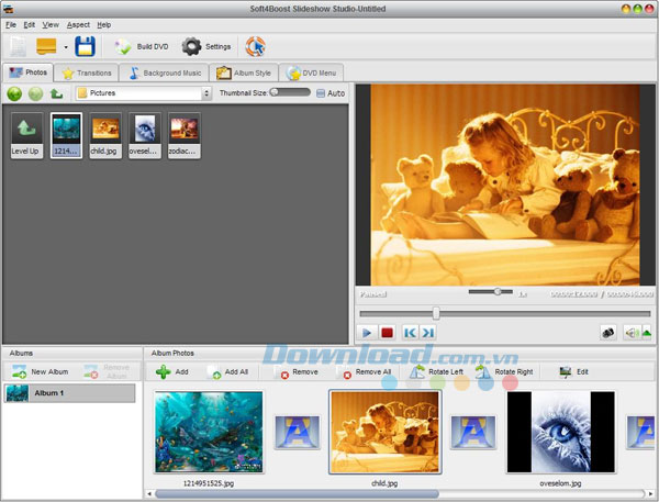 Tạo trình chiếu ảnh chuyên nghiệp Soft4Boost Slideshow Studio