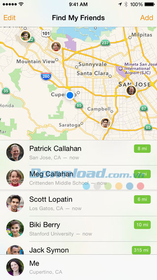 Find My Friends cho iOS