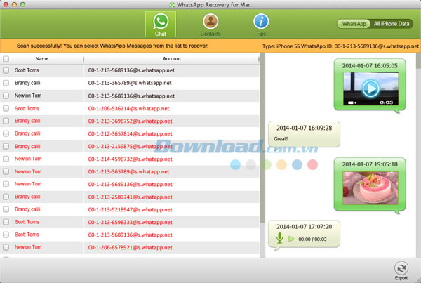 Tenorshare WhatsApp Recovery cho Mac
