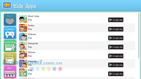 Đề xuất ứng dụng cho trẻ em