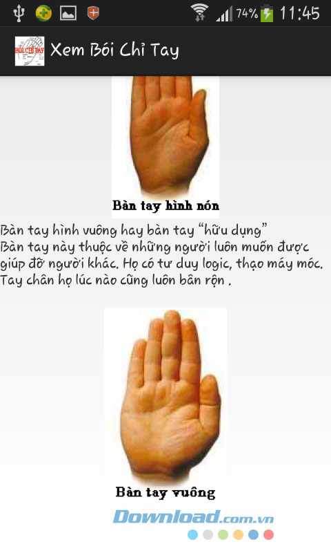 Xem bói chỉ tay for Android